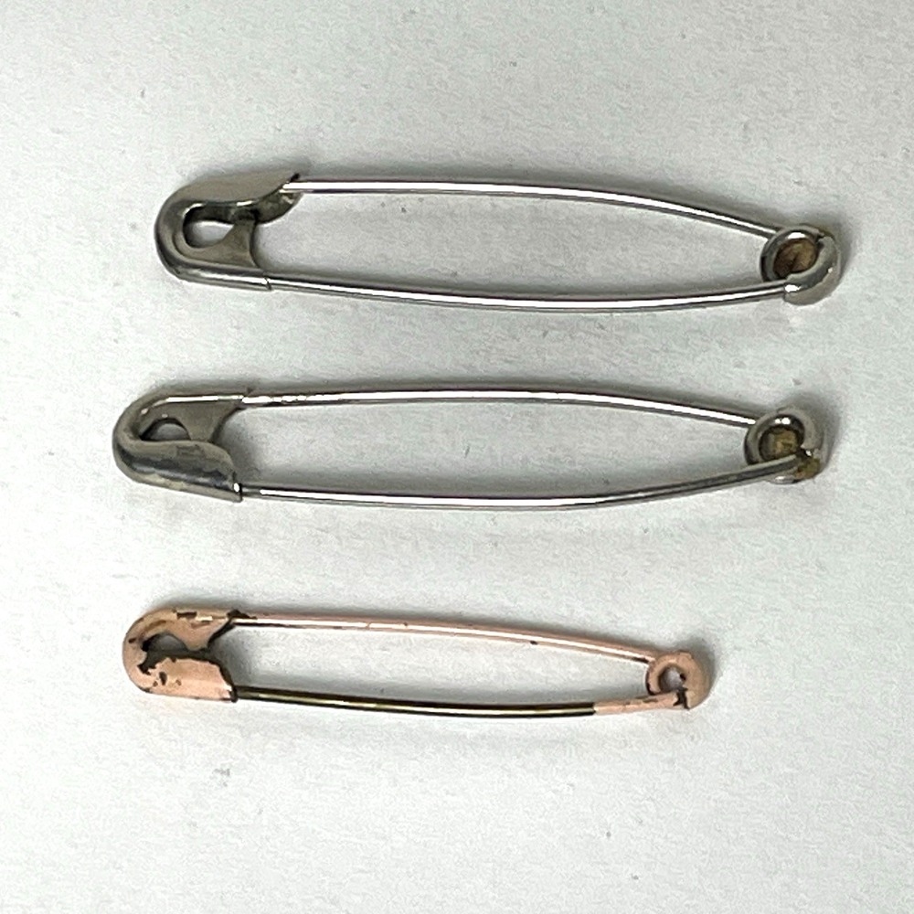 Vintage Oversized Safety Pins Large Kilt Blanket Metal Laundry Diaper LOT of 3